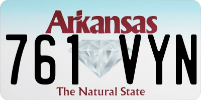 AR license plate 761VYN