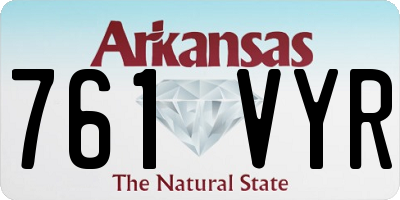 AR license plate 761VYR