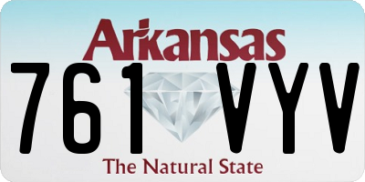 AR license plate 761VYV