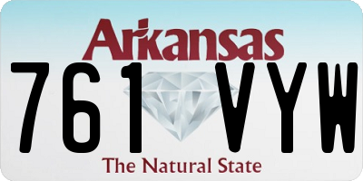 AR license plate 761VYW