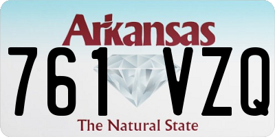 AR license plate 761VZQ