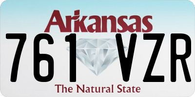 AR license plate 761VZR