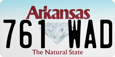 AR license plate 761WAD