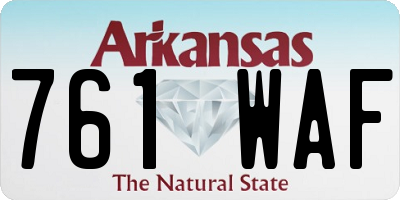AR license plate 761WAF