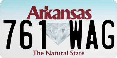 AR license plate 761WAG