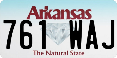 AR license plate 761WAJ