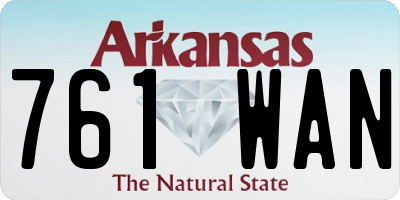 AR license plate 761WAN
