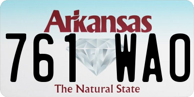 AR license plate 761WAO