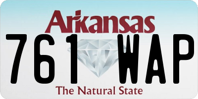 AR license plate 761WAP