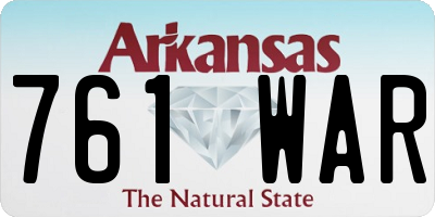 AR license plate 761WAR