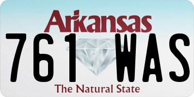 AR license plate 761WAS