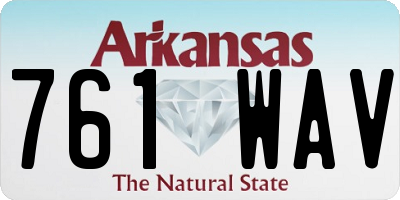 AR license plate 761WAV