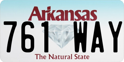AR license plate 761WAY