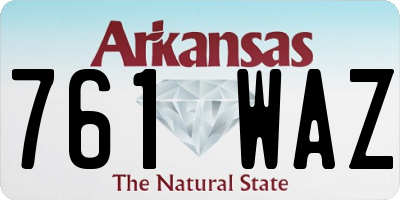 AR license plate 761WAZ