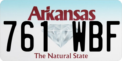AR license plate 761WBF