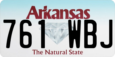 AR license plate 761WBJ