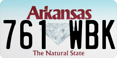 AR license plate 761WBK