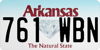 AR license plate 761WBN