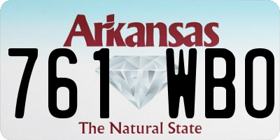 AR license plate 761WBO