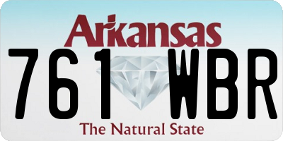 AR license plate 761WBR