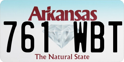 AR license plate 761WBT