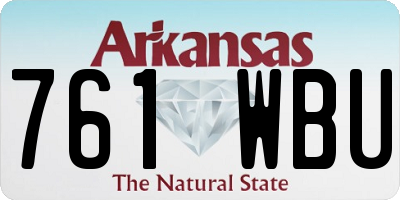 AR license plate 761WBU