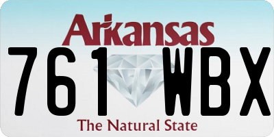 AR license plate 761WBX