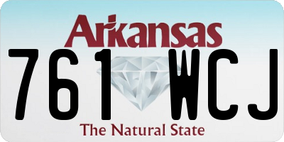 AR license plate 761WCJ