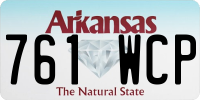 AR license plate 761WCP