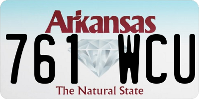 AR license plate 761WCU