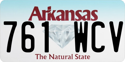 AR license plate 761WCV