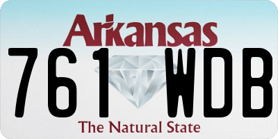 AR license plate 761WDB