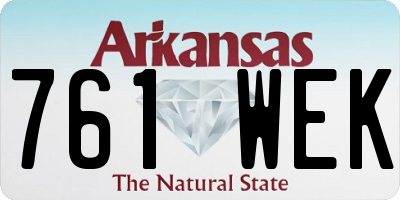 AR license plate 761WEK