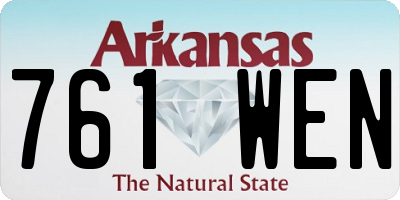 AR license plate 761WEN