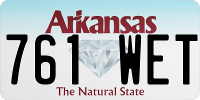 AR license plate 761WET
