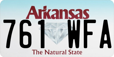 AR license plate 761WFA