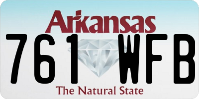 AR license plate 761WFB
