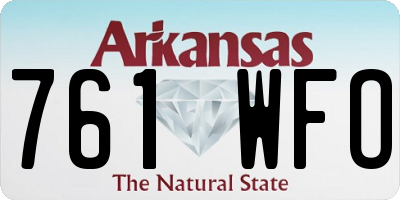 AR license plate 761WFO