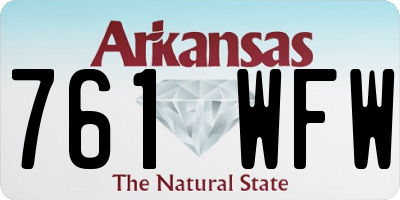 AR license plate 761WFW