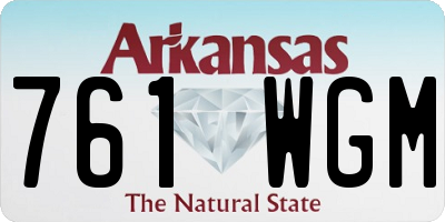 AR license plate 761WGM
