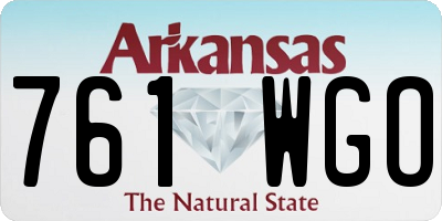 AR license plate 761WGO
