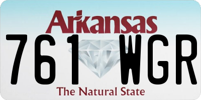 AR license plate 761WGR