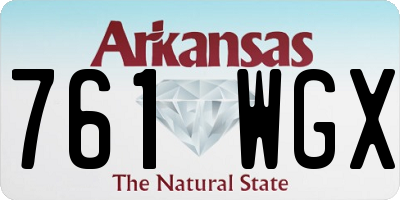 AR license plate 761WGX