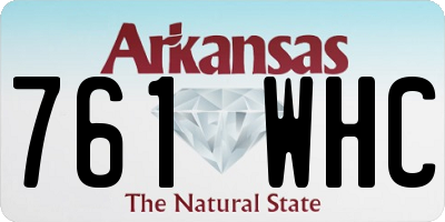 AR license plate 761WHC