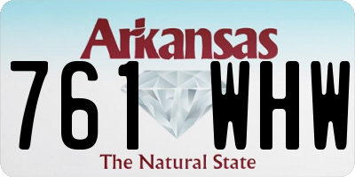 AR license plate 761WHW