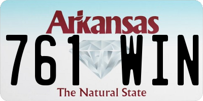 AR license plate 761WIN