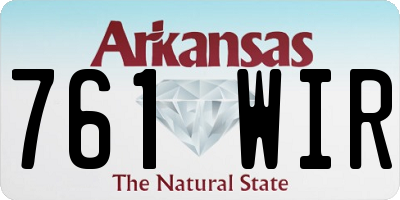AR license plate 761WIR