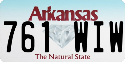 AR license plate 761WIW