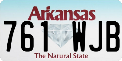 AR license plate 761WJB