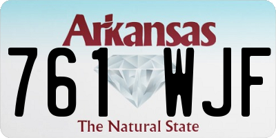AR license plate 761WJF